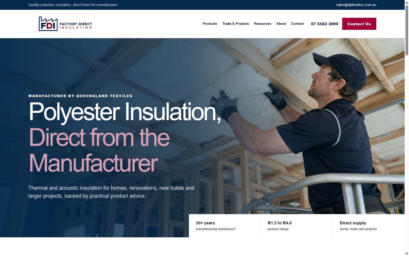 Factory Direct Insulation website