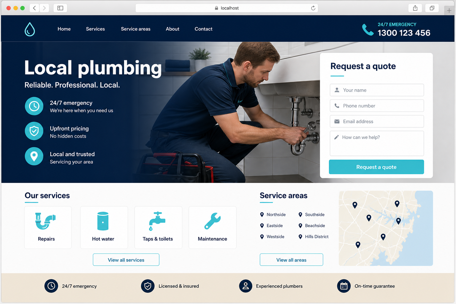 Illustrative plumber website